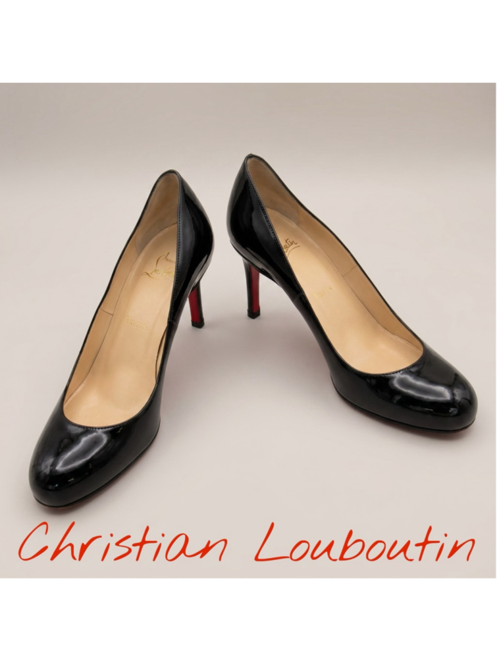 Christian Louboutin Classic Black Patent Leather Pumps Heels 8